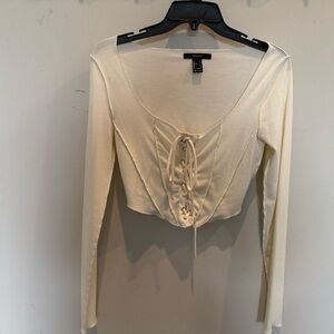 Forever 21 Tie Front Crop Top